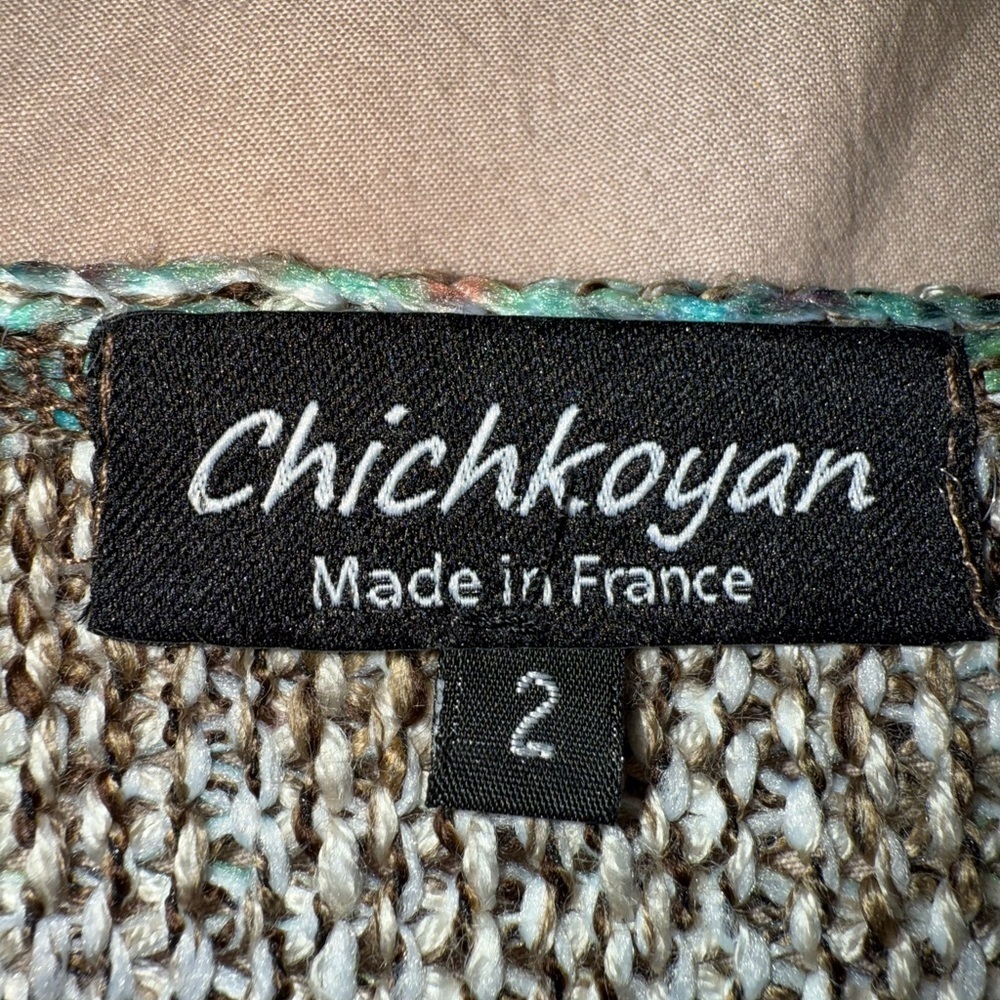 Chichkoyan France Colorful Graphic Knit Sweater Size 2 - Picture 8 of 9